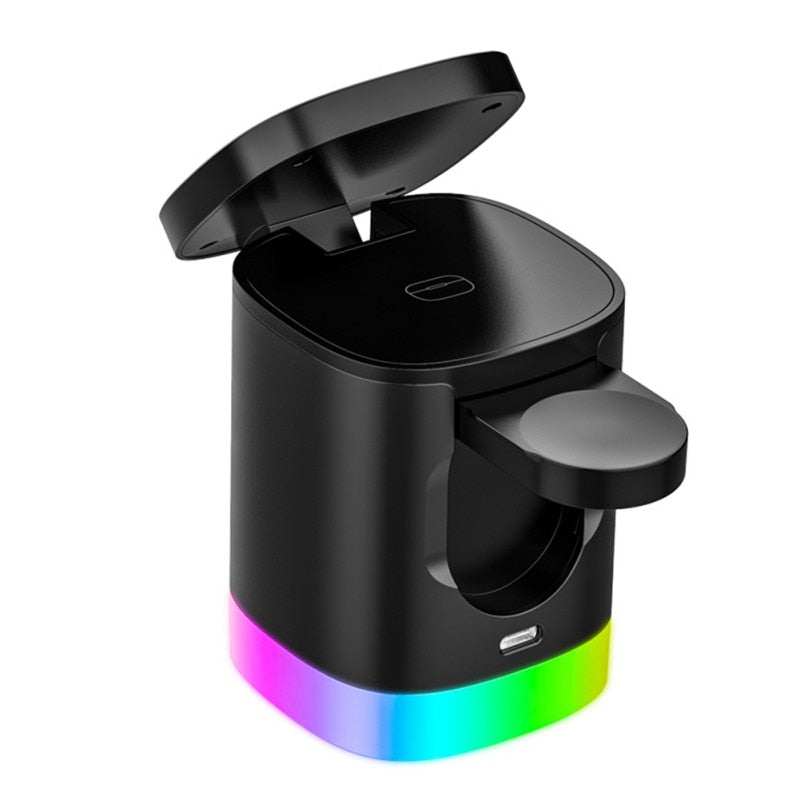 LUME Halo in black with the magnetic charging disc tilted flush against the body